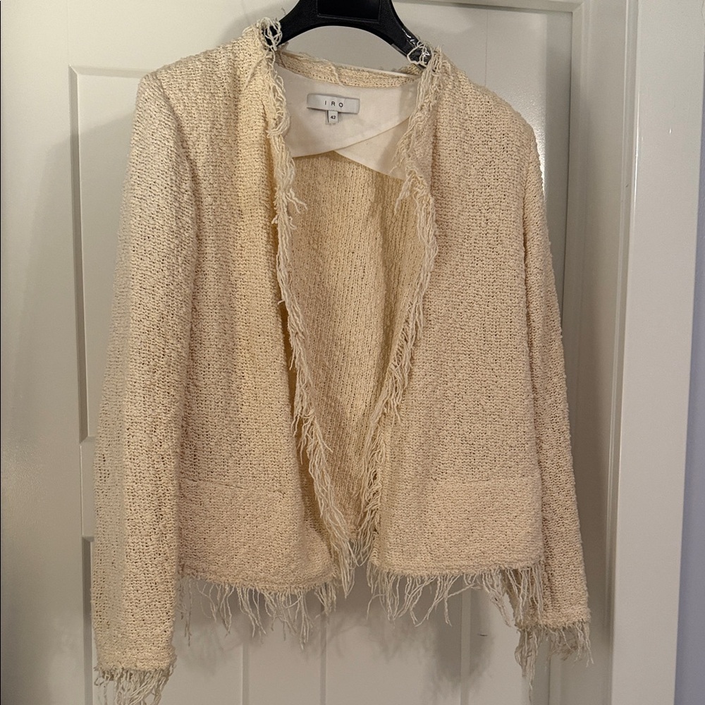 IRO cream Fringe Blazer